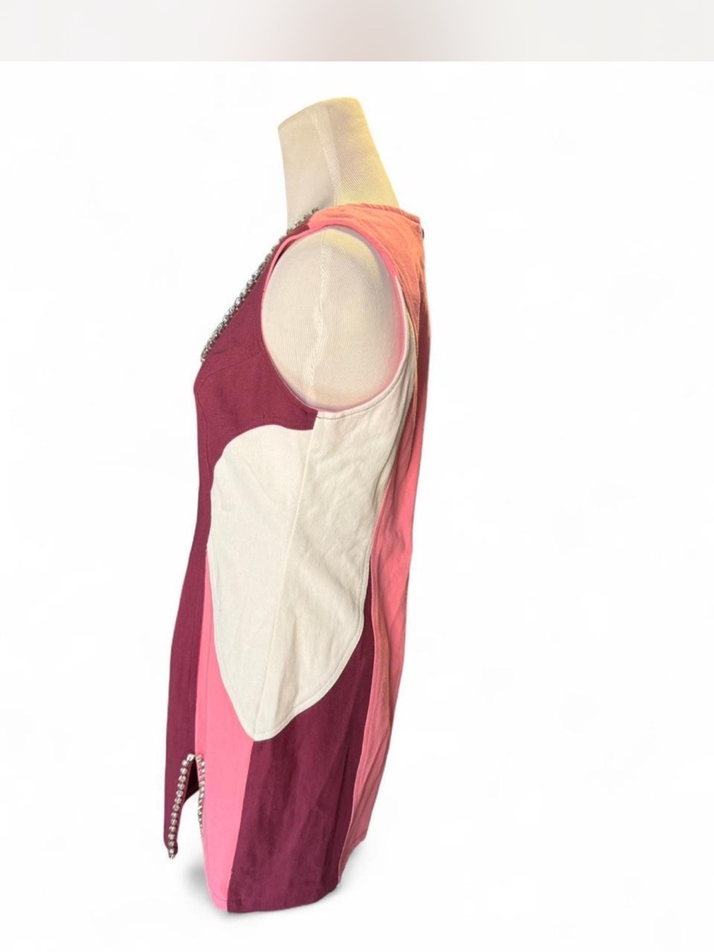 NastyGal Colorblock Mini Dress with Embellished Trim - Plum & Pink - Picture 4 of 7